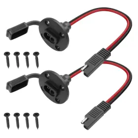 Yc-td8f4 Yacsejao 2 Pack Sae Power Socket Sidewall Port Cables 12awg 1.3ft/40cm Weatherproof Sa
