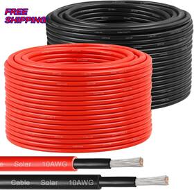 Yddecw 445015992989 Solar Panel Wire 10 Awg 6mm Extension Cable 200 Ft Black And 200ft Red