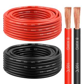 Yddecw B0flxkt24l 8 Gauge Wire 25 Feet Awg Pure Copper 8awg Red Black Oxygen Free Strande
