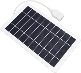 Yessz 787353223262 Usb Solar Panel Charger 5v 5w Portable Kit For Phone Camera Camping Hiking White