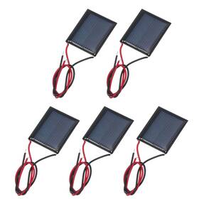 Zaplyte 601968990794 5 Pcs 1v 0.08w 80ma Mini Solar Panels With 2 Cable 30mm X 25mm
