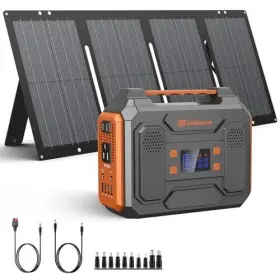 300w Zerokor 764046731457 Portable Solar Generator Power Station With Foldable 60w