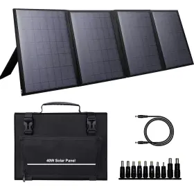 Zerokor 796167651178 Portable Solar Panel 40w Foldable Charger For Outdoor Generator