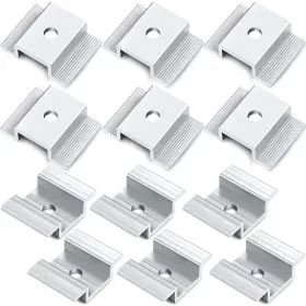 Support-01 Zhengmy 12 Pack Solar Panel Mid Clamps 1.06 Inch Bracket Aluminium Mounti