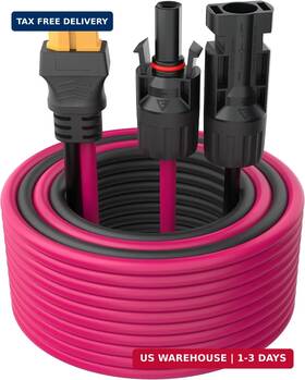 Zibee Mc4toxt603m Solar To Xt60 Charge Extension Cable 12awg With Mc4 Connector 10ft Combined Wire