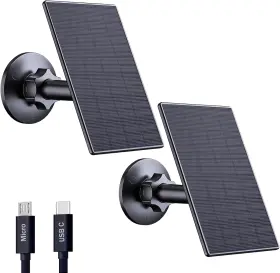 Zivif 445037832850 2w Solar Panel For Security Cameras Charger With Micro Usb And Usb-c