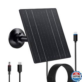 Zivif B0fwjz19rt 10w Solar Charger 5v Panel Security Cameras Usb-c Micro Usb Dc Ports