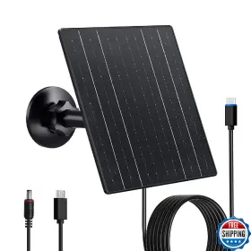 B0fwjz19rt Zivif 10w Solar Charger 5v Panel Security Cameras Usb-c Micro Usb Dc Ports