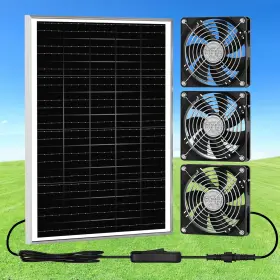 14-3k Ziziwin 5.5 Inch Solar Chicken Coop Fan 3 Kit 30w Powered Greenhouse