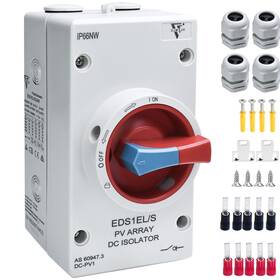 Zjwzjh Eds1-4r-r Solar Disconnect Switch 4-pole Dc 1500v 32a Isolator With Enclos