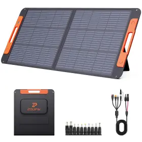Zoupw-f100w-upgraded Zoupw 100 Watt Portable Solar Panel For Power Station Camping Essentials 20v