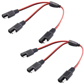 Zuyook 738635731968 18awg Sae Y Splitter Adapter Cable 1 To 2 Extension