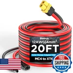MC4 XT60, 20FT Connector Solar Charge Cable, 12AWG Pure Copper Pan New. Price: $47.30.