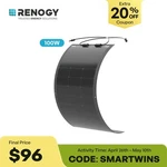 Renogy Solar Panel Mono 100W 12V Lightweight Semi Flexible Black Division New. Price: $138.99.