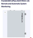 Franklinwh Apbox ACCY-RCV1-US Remote Automatic System Monitoring New. Price: $250.00.