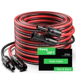33FT Solar Panels Extension Cables, 6MM Pv With And Female Conn New. Price: $42.27.