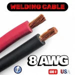 Welding Cable Red Black 8 Awg Gauge Copper Wire Battery Solar Leads Made Usa New. Price: $1099.72.