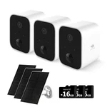 Z-edge 3 Pack Wifi Smart Cameras With Solar Panels & 16GB Tf Cards, Mic, Speaker New. Price: $129.99.