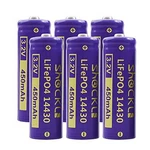 Funkawa (6-PACK) Shockli 14430 3.2V 450MAH LIFEPO4 Rechargeable Solar New. Price: $16.49.