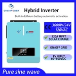 Cnswipower Hybrid Inverter Pure Sine Wave 24V To 120V 3600VA/3600W Mppt Solar. Price: $338.50.