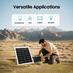 Portable Station Solar Panel Power Inverter Electric Generator Set +4 Led Light New. Price: $65.08.