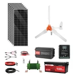Vevor 24V 1000W Solar Wind Power Kit 6PCS 100W Panels 400W Turbine New. Price: $1486.90.