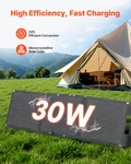 Vevor 30W Foldable Solar Panel Charger 24% Efficiency, Usb QC3.0 Type-c New. Price: $40.99.