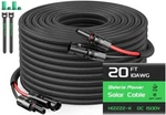 Bateria Power 10AWG 20FT Twin Wire Solar Panel Extension Cable, Gauge Pv W... New. Price: $52.08.
