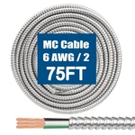 Mookeerf 6/2 Mc Cable With Ground - 75FT Pure Copper 6AWG/2 Metal Clad Wire New. Price: $369.99.