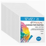 24PCS 12X12 Primed Canvas Panels For Painting - Blank Art Boards Acrylic & New. Price: $73.99.