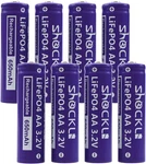 (8- Pack) Shockli Aa 3.2 Volts LIFEPO4 650MAH Rechargeable Battery, Lithium Iron New. Price: $28.95.