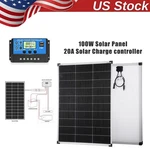 100W Solar Panel 20A Controller Mono Battery Power Boat Roof Home Off-grid New. Price: $96.61.