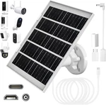 8W Solar Panel Charger For Outdoor Security Cameras, With Micro Usb/usb-c And Dc New. Price: $21.02.