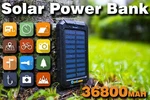 Solar Charger Power Bank 36800MAH With 18W Pd 5V*3.1A Fast Charging, QC3.0 Porta New. Price: $21.02.