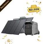 Ecoflow Delta Pro 3 4KWH Power STATION+2X400W Solar Panel Kit Refurbished Certified. Price: $3159.00.