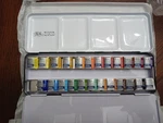 Winsor & Newton Cotman Watercolour Complete Travel Tin 24 Pc Half Pans. Price: $69.69.