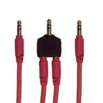 Y-splitter 1/8 3.5MM Male Stereo To Dual Plugs With Two Cables Open. Price: $9.99.