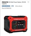 Predator 350W Portable Power Station 294WH Solar Generator Supply Charger New. Price: $399.00.