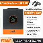 5.2KW 48V Solar Hybrid Inverter 110/220V Split Phase 100A Mppt Charge Controller New. Price: $679.99.