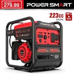 Powersmart 4300W Inverter Gas Generator, 223CC Engine, 120V Ac, 6.5H Runtime New. Price: $279.99.