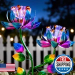 Solar Wind Spinner Outdoor Metal Garden Kinetic Double Lotus Flower Decor New. Price: $64.89.