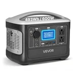 Vevor Portable Power Station 600W 493WH Solar Generator For Home Camping Travel New. Price: $306.90.
