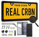 Tansoseni Anti Theft 100% Real Carbon Fiber License Plate Frame Holder, Black New. Price: $65.99.
