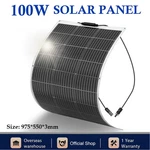 100W Flexible Solar Panel Monocrystalline Pv Module For Rv Boat Camper Off-grid New. Price: $72.99.