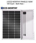 Eco-worthy 100W Solar Panel 18V Monocrystalline 2 Pack Rv Boat Off Grid Open. Price: $129.95.