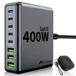 400W Usb Charger Block 8-PORT Gan Iii Fast Charging Station + Iwatch Wireless New. Price: $63.98.
