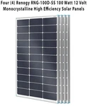 Four (4) Renogy RNG-100D-SS Watt 12 Volt Monocrystalline He Solar Panels Open. Price: $248.37.