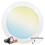 Luxrite 8 Inch Led Disk Lights 5CCT 2700K-5000K 2000LM Dimmable J-box Or 6" Can New. Price: $33.95.