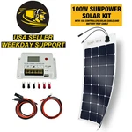 Sunpower 100W 12V Monocrystalline Solar Panel Kit With 10A Pwm Controller New. Price: $145.99.