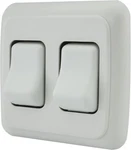 Double Spst On-off Switch With Bezel, 12-VOLT, For Rv, Trailer, Camper White New. Price: $18.94.